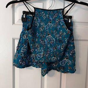Xhilaration Teal Floral Smocked tank and shorts set